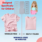 For Kids Ages 1–7 (Up to 48″/120cm) – Mini Kids Clothes Folding Board, Shirt Folder, Compact Laundry Organizer for Small Sizes, Portable Clothes Folder (Grey)