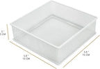 Annova Mesh Stackable Drawer Cabinet and Shelf Organizer Bins Storage Basket School Office Supply Holder Tray- Set of 2 (White, 6x6x2 Inch)