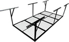 4 X 8 FT Garage Ceiling Storage Racks, Heavy Duty Overhead Garage Storages Rack with Adjustable Hight, Metal Hanging Garages Storage Rack with Support Rod, 22''- 40" Adjustable, 600 LBS (Black, 4x8FT)