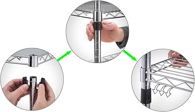 18" Deep x 42" Wide x 34" Height Wire Shelving Kit | 3-Tier | NSF Commercial Storage Rack Unit