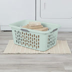 Sterilite Laundry Basket, Plastic Clothes Hamper, Large Rectangle Bin with Comfort Grip Handles and Reinforced Rim, 2 Bushel Capacity, Mint, 18 Pack