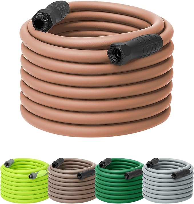 Flexzilla Colors SwivelGrip Garden Hose 5/8 in. x 100 ft., Lightweight All-Weather Water Hose, Durable and Flexible, Leak-Free Connections, Red Clay
