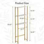AmazerBath Over The Toilet Storage Bamboo, Bathroom Storage Organizer Shelf, 3-Tier Above Toilet Storage Rack, Space Saver, White and Natural Color