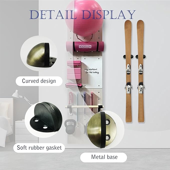 8pcs Snowboard Wall Mount, Ski Rack for Wall Display Skis, Vertical Ski Storage Holder for Garage, Winter Gear Organizer Indoor
