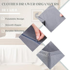 Drawer Organizer Clothes 12 Pack Clothes Organizer Dresser Drawer Organizers for Socks Underwears Bras Foldable Closet Organizers and Storage Fabric Storage Dividers for Nursery Bedroom, Gray