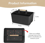 Shower Caddy Portable and Cleaning Caddy Organizer for Bathroom, Kitchen, Toiletries Storage ，Caddy organizer with handle, Rust-Resistant, Durable Material (Black, 9.36" L×7.73" W×7.24" H)