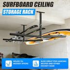 Stainless Steel Ceiling Storage Rack, 10"-18" Height Adjustable,Kayak Overhead Garage Storage Rack, Holds 200 lbs, for High-Altitude Storage of Kayaks, Surfboards, Canoes, Skis, and Ladders
