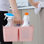 rejomiik Portable Shower Caddy Basket Plastic Cleaning Caddy Organizer Storage Tote with Handle for Bathroom, College, Dorm Room Essentials, Pink