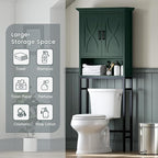 Over The Toilet Storage Cabinet, Over Toilet Storage, Above The Toilet Cabinet with Inner Adjustable Shelf and Open Storage, Forest Green