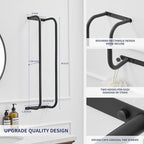 BWE Towel Racks for Bathroom Wall Mounted, Bathroom Towel Storage for Rolled Towels, Stainless Steel Vertical Towel Holder, Bathroom Organizer Black