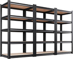 Set of 3 71"H Garage Shelving-5 Tier Garage Storage Shelves,Adjustable Heavy Duty Metal Shelving Unit and Storage Large Rack,Utility Steel Shelf For Warehouse Industrial Pantry Basement 71"x32"x14"