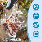 Avid Armor 300 CT Chamber Vacuum Sealer Bags for USV32 – Assorted Sizes (6x10", 8x12", 10x13"), BPA-Free, Reusable, for Food Storage, Sous Vide, and Freezer Preservation