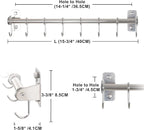 Dseap Kitchen Hooks for Hanging Utensils, Hanging Pot Rack, Kitchen Utensil Hanger Rail with 8 Hooks for Pots Pans, Spoons, Mugs, Wall Mounted, Stainless Steel, Chromed, Pack of 2