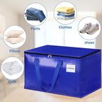 Moving Bags, Storage Bags with Sturdy Handles and Heavy Duty Zippers, Storage Totes for Space Saving, Moving & Storage, Collapsible Moving Supplies(125L, 10-Pack, Blue)