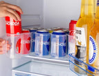 Portable Soda Can Organizer for Refrigerator Shelf, Beer Can Holder, Fridge Storage Sliding Rack, Clear Plastic 2 Pack