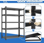Over The Toilet Storage Shelves 5-Tier Metal Shelving Above Over Toilet Storage Shelf Adjustable Bathroom Organizers and Storage for Laundry Room, Balcony, Living Room, Kitchen, 77.4"H×35.4"W×11.8"D
