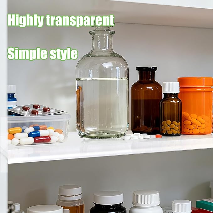 2pcs Clear Medicine Shelves, 13x3in/33x7.6cm Acrylic Wall Mount Medicine Cabinet Replacement Shelf Board for Bathroom Kitchen Living Room Organizer