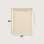 LITO LINEN AND TOWEL Produce Bags| Storage with Drawstrings | Cotton Mesh for Vegetables, Fruit, Onion & Grocery Shopping| Reusable Washable Food Bag| Cloth Shoe Bags| 6 Pack 10"x18"-Large - Natural