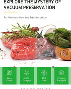 Syntus Vacuum Sealer Bags, 8 Pack 4 Rolls 11" x 20' and 4 Rolls 8" x 20' Commercial Grade BPA Free Bag Rolls, Food Vac Bags for Storage, Meal Prep or Sous Vide