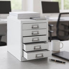 Office Storage Cabinet - File Cabinet Mini 5 Tier Metal File Organizer Document Organizer, for Home, Office, Desk (White)