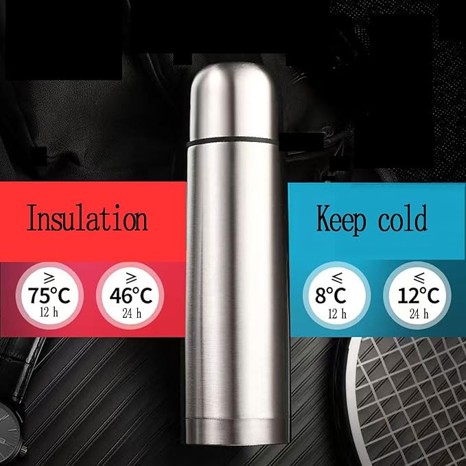 Small water bottle Mini Vacuum Insulated Stainless Steel Water Bottle Flask Metal Bottle for Hot and Cold Drinks 12Oz/350ml(Silver)