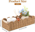 2pcs Scalloped Decor Basket,Toilet Paper Storage Basket with Handles,Toilet Basket for Organizing Over Toilet Storage Shelf Countertop Living Room Bedroom Home Decor
