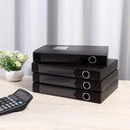 A4 Storage File Boxes Plastic Archives Cases with Lid, File Folder Organizer Document Filing Box for Office, Letter Size Paper,31×4×24 cm, Black(Pack of 4)