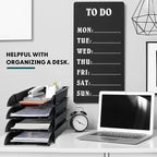 Fainne 8 Pcs Stackable Paper Trays Organizer for Desk 8 Layer Stackable Letter Trays Plastic File Organizer Tray and Stacking Supports for File Storage, 13 x 10 x 2.76'' (Black)