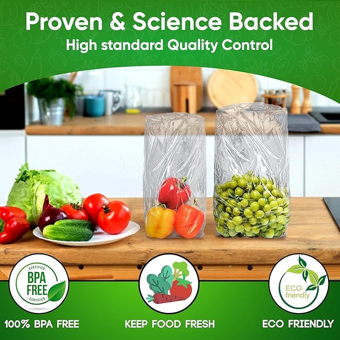 30-Pack (15M, 15L) - Extend Shelf Life, Reusable Produce Bags For Refrigerator, Keeps Fruits, Vegetables & Herbs Fresh Longer, Reusable Vegetable Bags with Twist-Ties