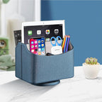 YAPISHI Remote Control Holder Swivel Remotes Caddy Organizer for TV Accessories/Controllers/Office Supplies/Phones, Bedside Table Desk Organizers and Decorations for Living Room, Desktop Storage Box