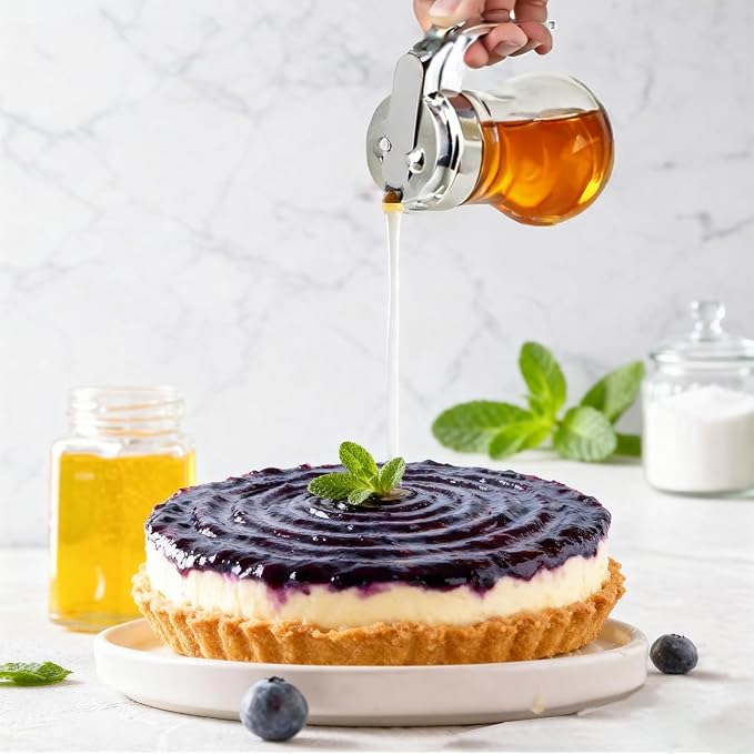 20 Pcs Syrup Dispensers with Retracting Spout 6 oz Syrup Glass Bottle, Coffee Container Jar Pot for Maple Chocolate Sugar