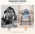 Heavy-Duty Wire Laundry Cart, 1.8 Bushel Rolling Laundry Basket with Wheels, Metal Commercial Wire Laundries Basket Cart for Clothes Storage and Organization (20 * 15.7 * 26in)