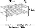 21" Deep x 36" Wide x 14" Height Wire Shelving Kit | 2-Tier | NSF Commercial Storage Rack Unit