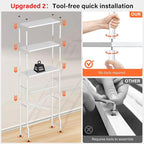 Over the Toilet Storage shelf, 4-Tier Bathroom Organizer Rack, Easy To Install with Adjustable Feet Pad and Basket Freestanding Bathroom Shelves Above Toilet, Space Saver Toilet Storage Cabinet(White)