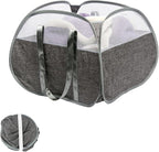 Collapsible Laundry Basket, 90L Foldable Pop-up Laundry Hamper with Reinforced Handles, Tear Proof Mesh Dirty Clothes Hamper for Laundry (Gray)