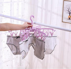 Foldable Drying Rack with 24 Clips for Drying Socks Lingerie Baby Clothes Drying Towels Rotatable Sock Drying Rack
