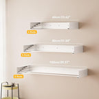 Wall Mounted Clothes Drying Rack - Heavy Duty 5-Rod Retractable Clothing Drying Rack, 60LBS Capacity Tiered Laundry Hanger, Large Foldable Dryer Racks for Indoor
