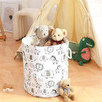 INough Kids Laundry Basket Extra Large Baby Hamper for Nursery, 58L Kids Baskets for Nursery Stuffed Animal Storage Basket, Canvas Clothes Hamper Toy Basket for Boys Foldable Laundry Hampers (Giraffe)