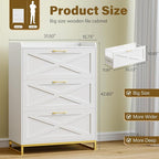 File Cabinet 3 Drawers Lateral File Cabinet with Charging Station for Letter/Legal/A4 Size Hanging Files, Large Wood File Storage Cabinets Printer Stand for Home Office, White and Gold