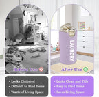 2Pack 95L Purple Collapsible Laundry Basket for Students, Large Laundry Hamper with Handles, Portable Dirty Clothes Hamper, 600D Oxford Fabric Storgae Basket for Bathroom, Dorm