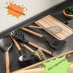 Kitchen Utensil Hooks and Adhesive Hooks are Suitable for Hanging Wall Hooks, Saving Space and eliminating The Need for Drilling (Black, 8 Hooks)