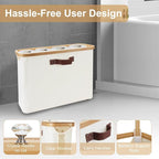 Toilet Paper Storage，Toilets Paper Holder for 12 Rolls,Bathroom Organizer and Storage,Waterproof Basket with Lid and Handle,Beige,1 Pack