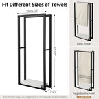 KES 42" H Bathroom Free Standing Towel Rack, Freestanding Floor Towel Rack Stand 2 Tier with Marble Base for Bathroom Floor, Double Large Bath Sheet Extra High Thick, Matte Black, BTH503-BK