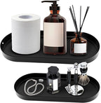 Toilet Tank Tray Bathroom Tray for Counter Top Organizer Black Metal Toilet Paper Basket Storage Toiletries Organizer for Bathroom, Living Room and Kitchen