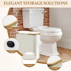 KASURE 2 PCS Toilet Paper Storage with Lid and Handle for 12 Rolls Foldable Toilet paper holder with storage Lightweight Basket for Toilet paper Organizer for bathroom with Feet for Towel Toys Beige