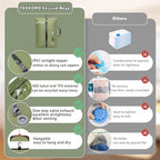 Vacuum Bags for Travel, Professional IP67 Reusable Vacuum Compression Bags for Travel Suitcases, Durable Space Saver Bag (2 PACK GREEN, No Pump)
