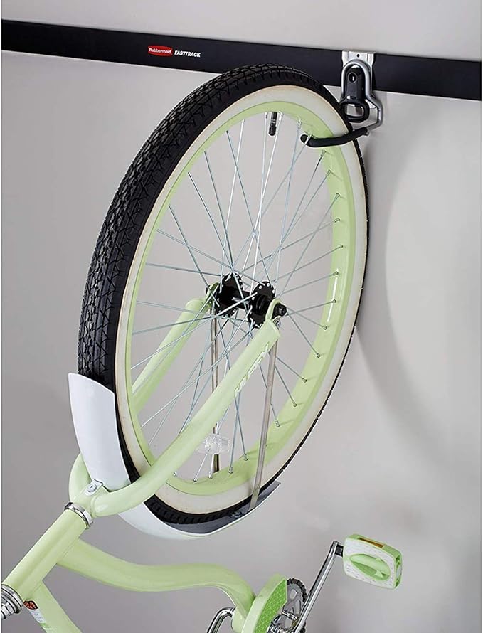 Rubbermaid Fasttrack Heavy-Duty Universal Garage Bicycle Storage Vertical Hanging Wall Hook Bike Rack for Bicycles up to 50 Pounds (4 Pack)