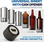 Frost Buddy Universal Can Cooler - Fits All - For Regular 12 & 16 oz or Slim-Size Bottles - Insulated Double-Walled Stainless Steel (MatteBlack)