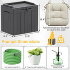 Greesum Outdoor Storage Box 31 Gallon Storage Box with Lid for Patio Furniture, Garden Tools, Pool Supplies, Waterproof and UV Resistant, Lockable, Dark Grey
