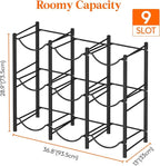 Lifewit 5 Gallon Water Jug Holder, 3 Tier Water Bottle Stand, 9 Slots Heavy Duty Water Dispenser Rack for Gallon Jugs, 375 lb/170 kg Capacity Detachable Water Jug Shelf Organizer for Home/Office Black